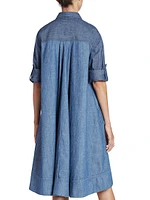 LOEWE x Paula's Ibiza Two-Tone Chambray Tunic Dress