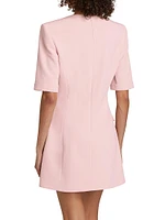 Buttoned Short-Sleeve Minidress