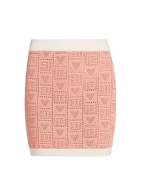 Heart Pointelle-Knit Miniskirt