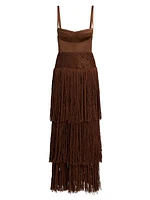 Bustier Silk Fringe Crochet Dress