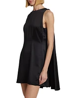 Silk Cape Sleeveless Minidress