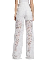 Floral Lace Wide-Leg Pants