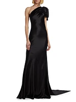 Silk One-Shoulder Gown