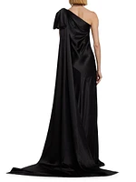 Silk One-Shoulder Gown