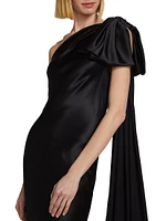 Silk One-Shoulder Gown