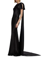 Silk One-Shoulder Gown