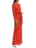 Ida Lace Belted Maxi Dress