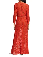 Ida Lace Belted Maxi Dress