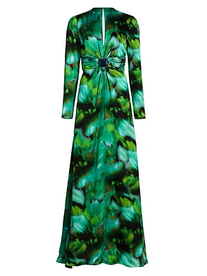 Zarina Silk Tie-Dye Gown