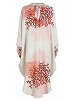 Elea Silk Coral Print Tunic Dress