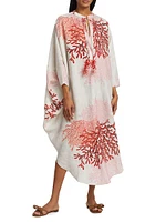 Elea Silk Coral Print Tunic Dress