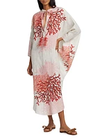 Elea Silk Coral Print Tunic Dress