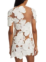 Hada Floral-Embroidered Minidress