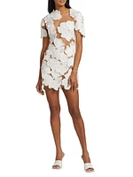 Hada Floral-Embroidered Minidress