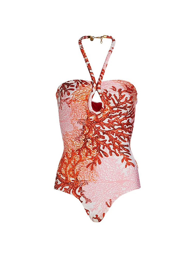 Frazer Branch Halter One-Piece Swimsuit