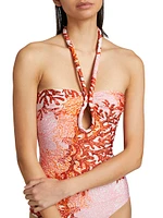 Frazer Branch Halter One-Piece Swimsuit