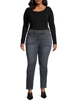 High-Rise Ankle-Crop Jeans