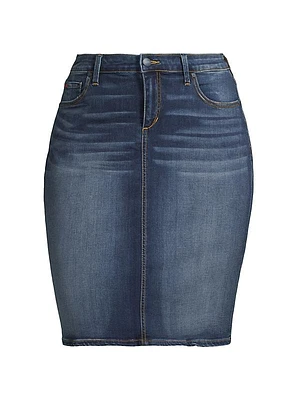 Stretch Denim Pencil Skirt