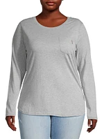 Long-Sleeve Pocket Crewneck T-Shirt