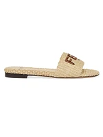 Signature Raffia Slides