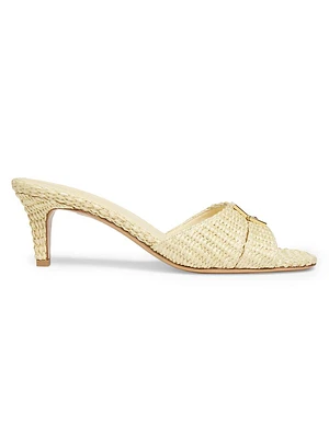 Fendi Fold 55MM Raffia Mule Sandals