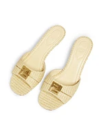 Fendi Fold 55MM Raffia Mule Sandals