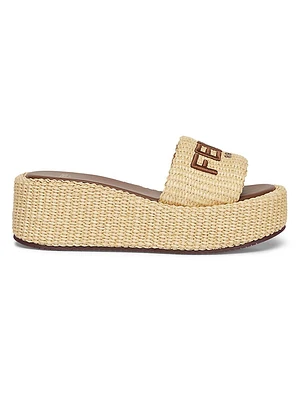 Sunshine 65MM Raffia Platform Slides