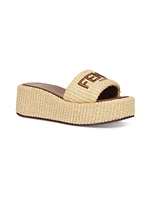 Sunshine 65MM Raffia Platform Slides