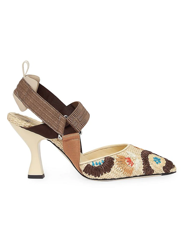 Colibri 85MM Embroidered Slingback Pumps