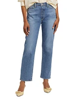 The Honor High-Rise Straight Ankle Jeans