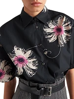 Short-sleeved Printed Poplin Shirt