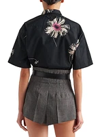 Short-sleeved Printed Poplin Shirt