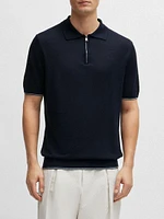 Zip-Neck Polo Sweater