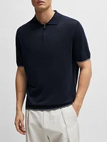 Zip-Neck Polo Sweater