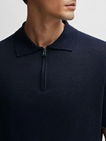 Zip-Neck Polo Sweater