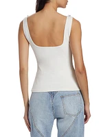 Embellished Logo Stretch-Cotton Tank Top