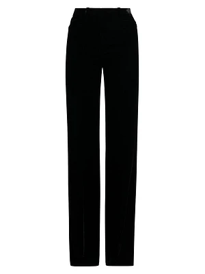 Velvet High-Rise Boot Cut Pants