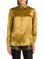 Silk Button-Front Shirt