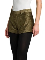 Metallic Silk-Blend Boucle Shorts