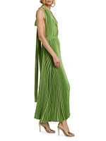 Les Éléments Moderniste Pleated Halter Gown