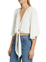 Salma Tie-Front Crop Top