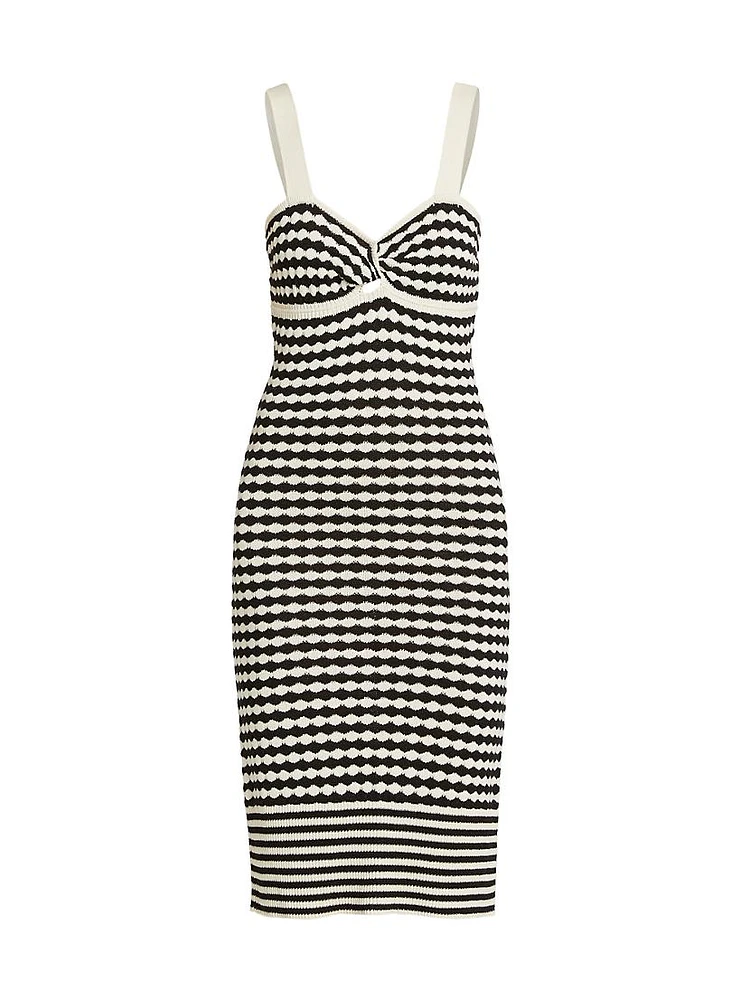 Jessa Striped Cotton-Blend Midi-Dress