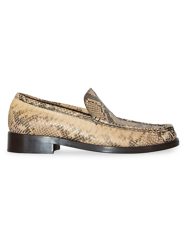 Boafer Snake-Embossed Leather Loafers