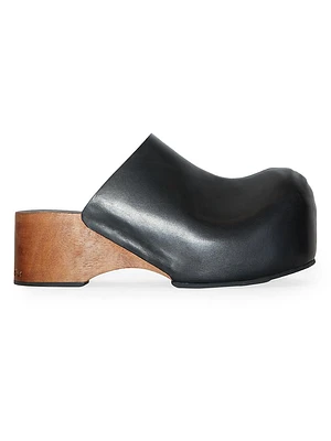 Barlo Logo Leather Clogs