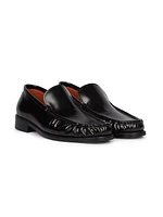 Embroidered Leather Loafers