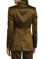 Silk-Wool Twill Double-Breasted Jacket