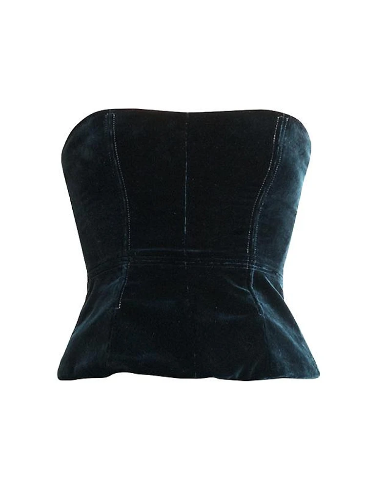 Velvet Strapless Corset Top