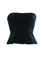 Velvet Strapless Corset Top