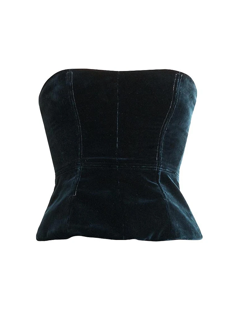 Velvet Strapless Corset Top