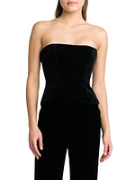 Velvet Strapless Corset Top